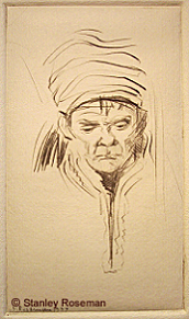 Drypoint engraving by Stanley Roseman, "Portrait of a Saami Man," 1977, Bibliothque Royale de Belgique, Brussels.  Stanley Roseman